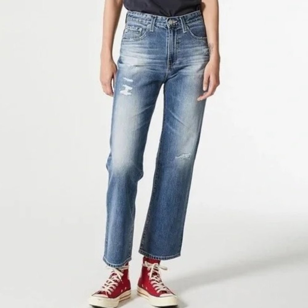 AG Jeans Rhett High Rise Waist Tomboy Boyfriend Vintage Distressed Wide Leg - Picture 2 of 6